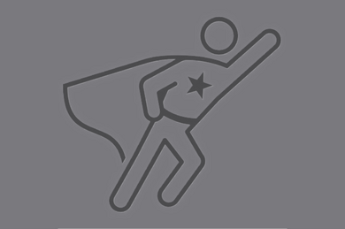  Icon Superheld auf grauem Hintergrund